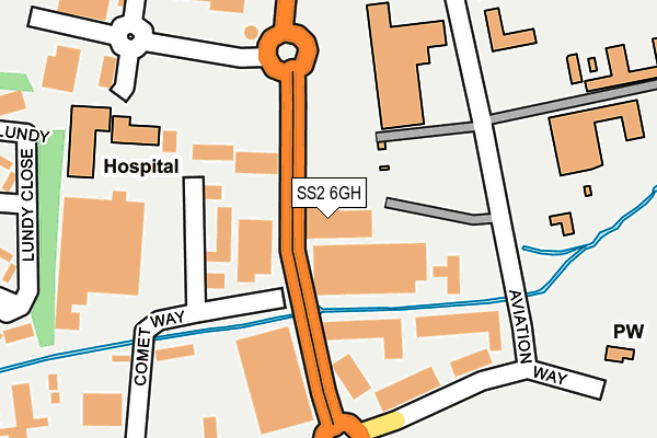 SS2 6GH map - OS OpenMap – Local (Ordnance Survey)