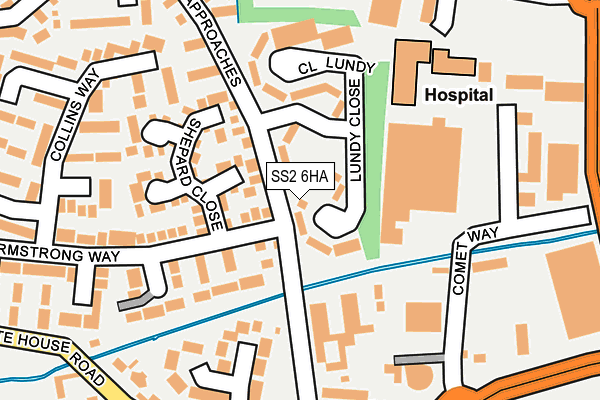 SS2 6HA map - OS OpenMap – Local (Ordnance Survey)