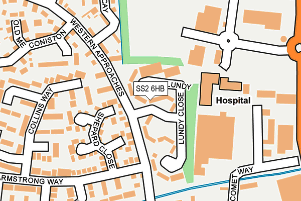 SS2 6HB map - OS OpenMap – Local (Ordnance Survey)