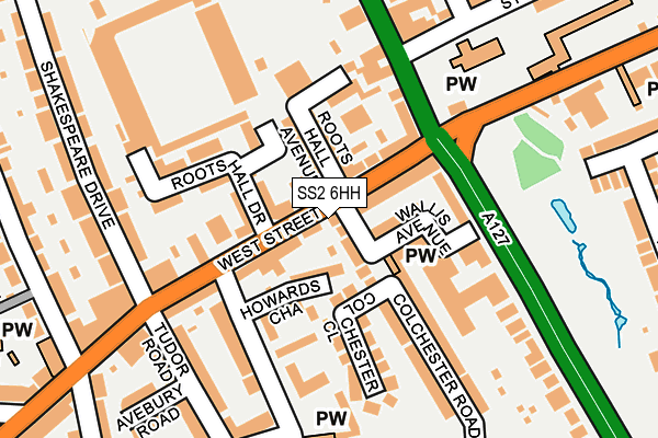 SS2 6HH map - OS OpenMap – Local (Ordnance Survey)