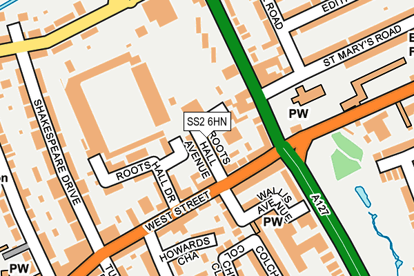 SS2 6HN map - OS OpenMap – Local (Ordnance Survey)