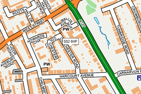 SS2 6HP map - OS OpenMap – Local (Ordnance Survey)