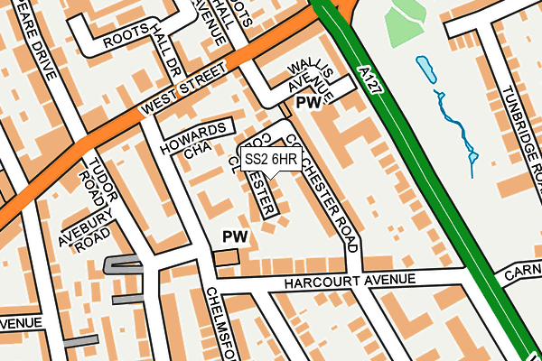 SS2 6HR map - OS OpenMap – Local (Ordnance Survey)