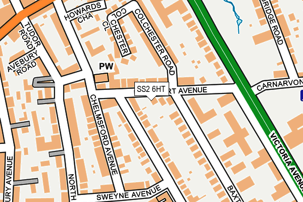 SS2 6HT map - OS OpenMap – Local (Ordnance Survey)