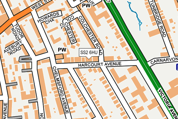 SS2 6HU map - OS OpenMap – Local (Ordnance Survey)
