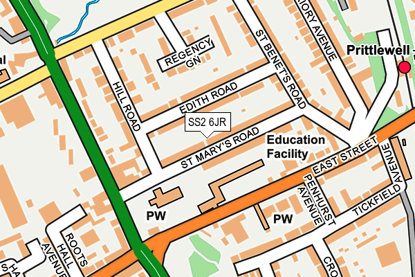 SS2 6JR map - OS OpenMap – Local (Ordnance Survey)