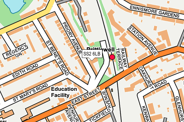 SS2 6LB map - OS OpenMap – Local (Ordnance Survey)