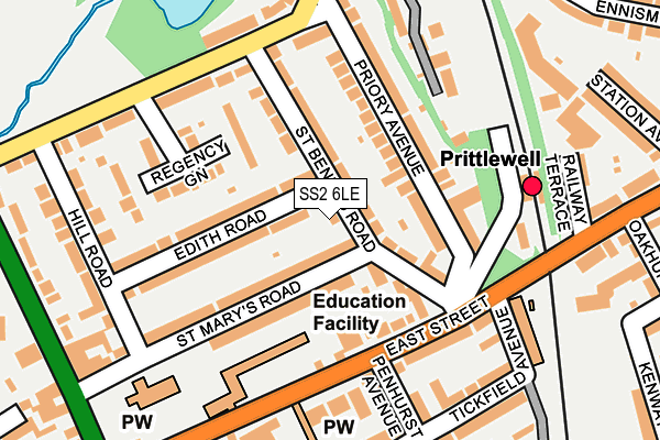 SS2 6LE map - OS OpenMap – Local (Ordnance Survey)