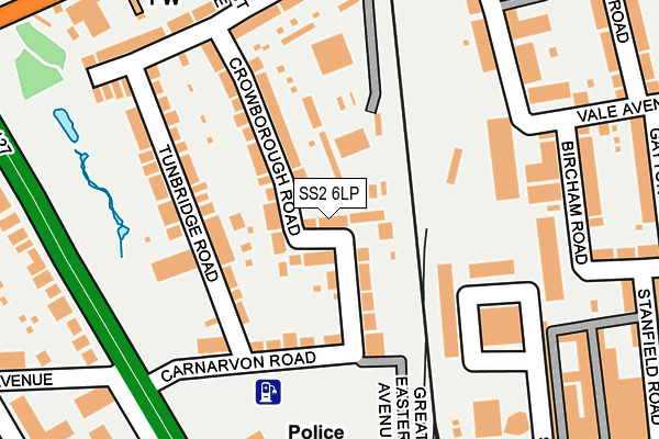 SS2 6LP map - OS OpenMap – Local (Ordnance Survey)