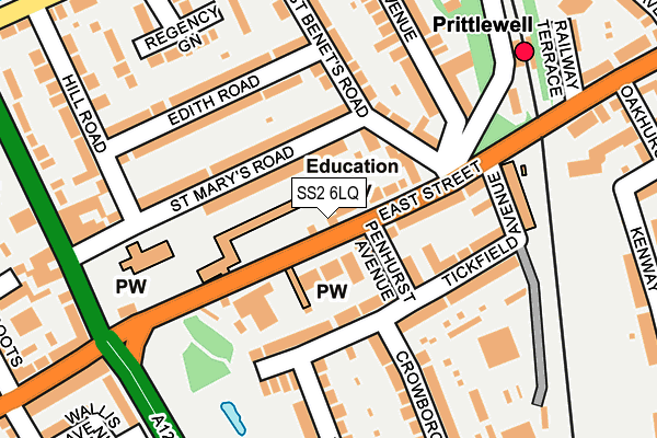 SS2 6LQ map - OS OpenMap – Local (Ordnance Survey)