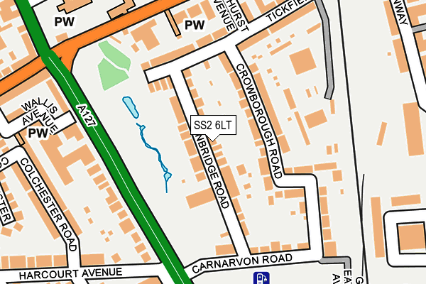 SS2 6LT map - OS OpenMap – Local (Ordnance Survey)