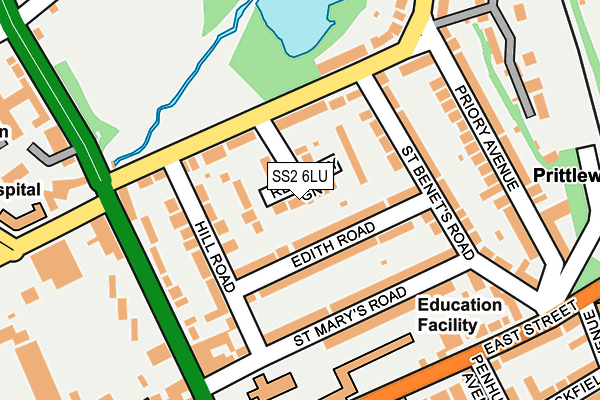 SS2 6LU map - OS OpenMap – Local (Ordnance Survey)