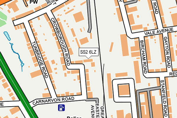 SS2 6LZ map - OS OpenMap – Local (Ordnance Survey)