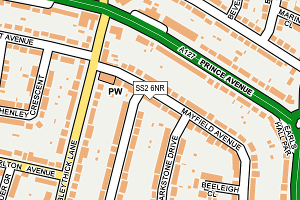 SS2 6NR map - OS OpenMap – Local (Ordnance Survey)