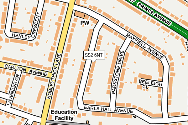 SS2 6NT map - OS OpenMap – Local (Ordnance Survey)