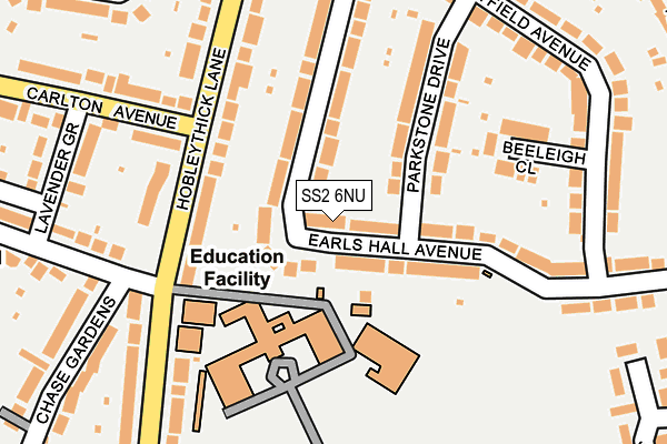 SS2 6NU map - OS OpenMap – Local (Ordnance Survey)