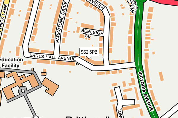 SS2 6PB map - OS OpenMap – Local (Ordnance Survey)