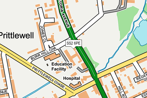 SS2 6PE map - OS OpenMap – Local (Ordnance Survey)