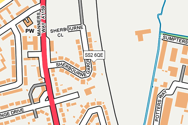 SS2 6QE map - OS OpenMap – Local (Ordnance Survey)