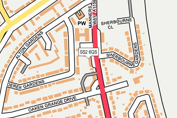 SS2 6QS map - OS OpenMap – Local (Ordnance Survey)