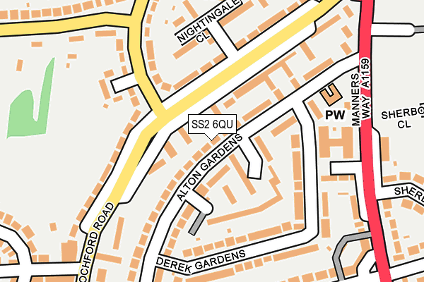 SS2 6QU map - OS OpenMap – Local (Ordnance Survey)