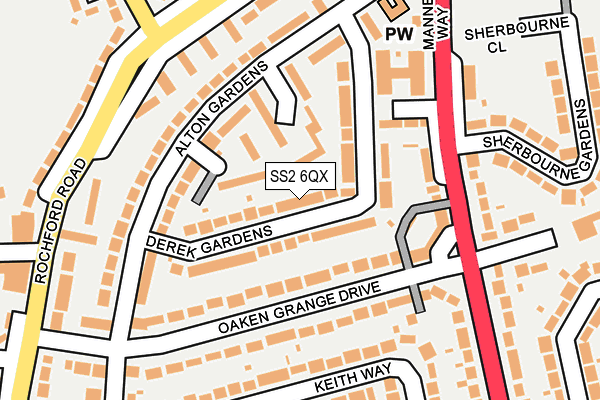 SS2 6QX map - OS OpenMap – Local (Ordnance Survey)