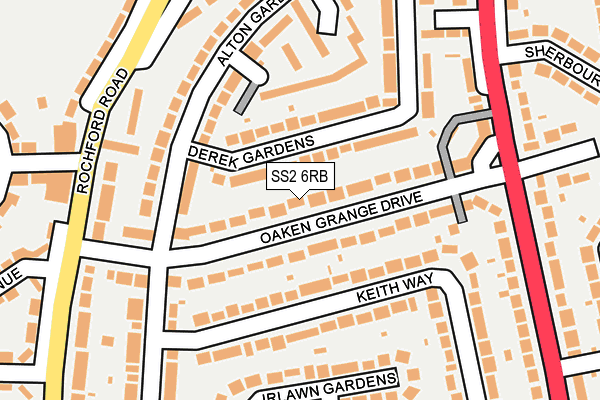 SS2 6RB map - OS OpenMap – Local (Ordnance Survey)