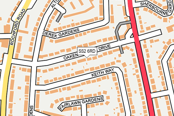 SS2 6RD map - OS OpenMap – Local (Ordnance Survey)