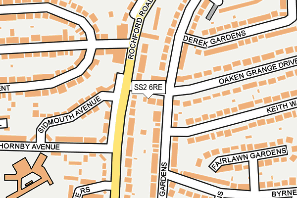 SS2 6RE map - OS OpenMap – Local (Ordnance Survey)