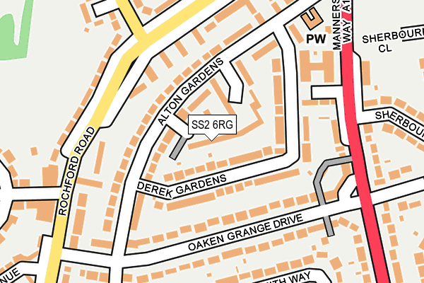 SS2 6RG map - OS OpenMap – Local (Ordnance Survey)