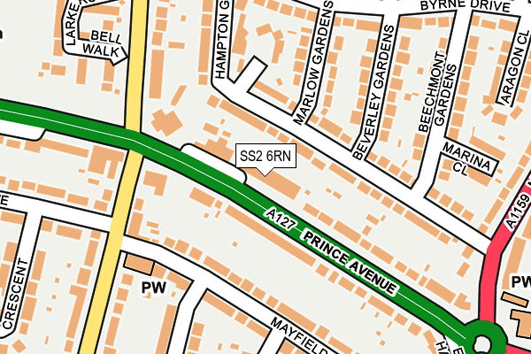 SS2 6RN map - OS OpenMap – Local (Ordnance Survey)