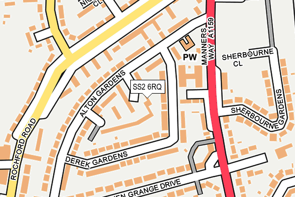SS2 6RQ map - OS OpenMap – Local (Ordnance Survey)