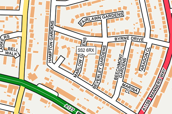 SS2 6RX map - OS OpenMap – Local (Ordnance Survey)