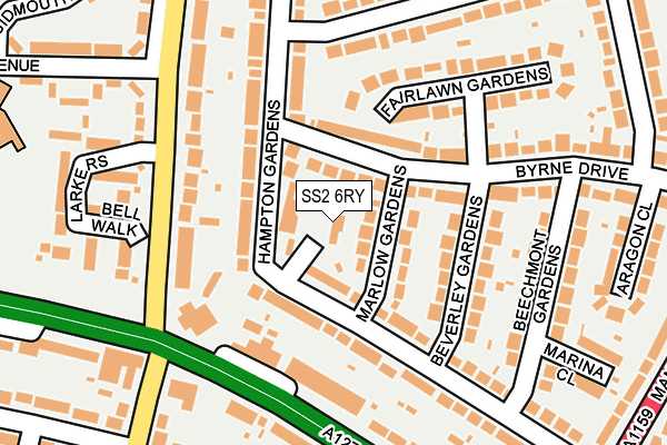 SS2 6RY map - OS OpenMap – Local (Ordnance Survey)