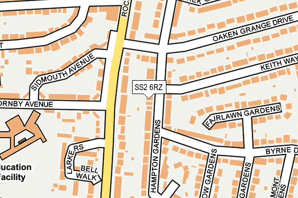 SS2 6RZ map - OS OpenMap – Local (Ordnance Survey)