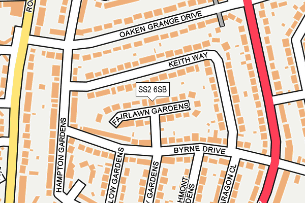 SS2 6SB map - OS OpenMap – Local (Ordnance Survey)