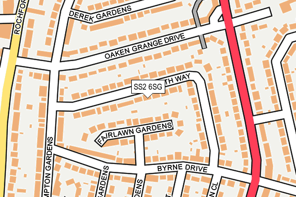 SS2 6SG map - OS OpenMap – Local (Ordnance Survey)