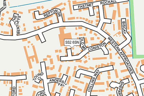 SS2 6SN map - OS OpenMap – Local (Ordnance Survey)
