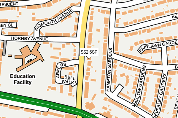 SS2 6SP map - OS OpenMap – Local (Ordnance Survey)