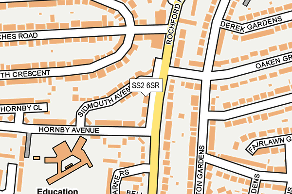 SS2 6SR map - OS OpenMap – Local (Ordnance Survey)