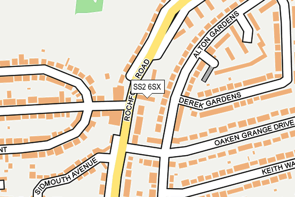 SS2 6SX map - OS OpenMap – Local (Ordnance Survey)