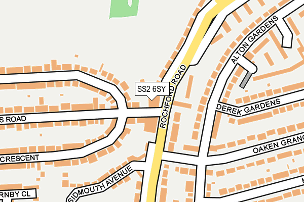 SS2 6SY map - OS OpenMap – Local (Ordnance Survey)