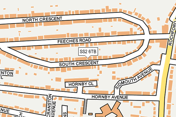 SS2 6TB map - OS OpenMap – Local (Ordnance Survey)