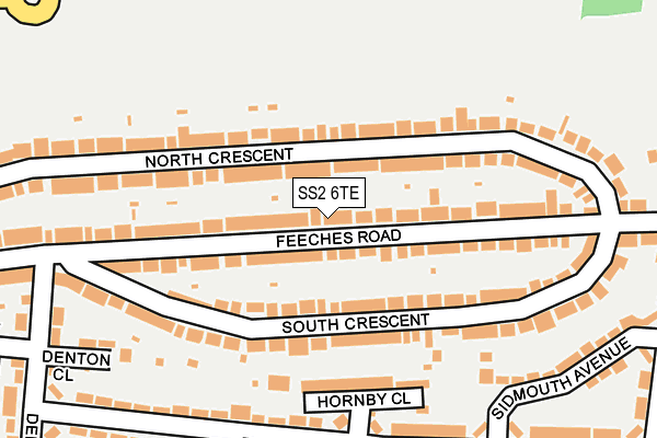 SS2 6TE map - OS OpenMap – Local (Ordnance Survey)