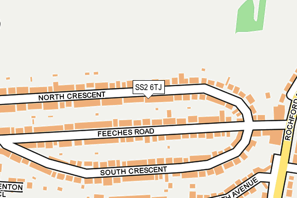 SS2 6TJ map - OS OpenMap – Local (Ordnance Survey)