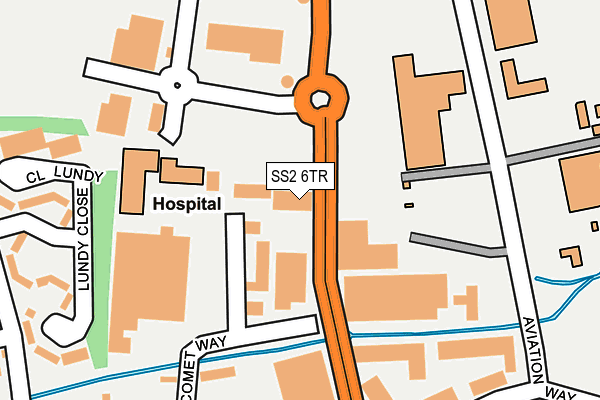 SS2 6TR map - OS OpenMap – Local (Ordnance Survey)