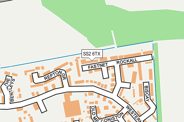 SS2 6TX map - OS OpenMap – Local (Ordnance Survey)