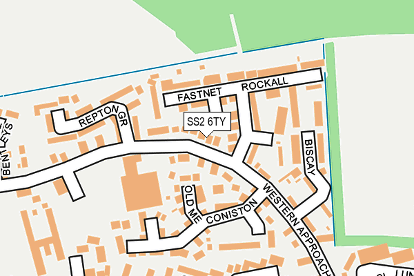 SS2 6TY map - OS OpenMap – Local (Ordnance Survey)