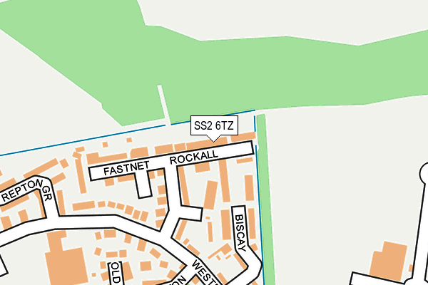 SS2 6TZ map - OS OpenMap – Local (Ordnance Survey)