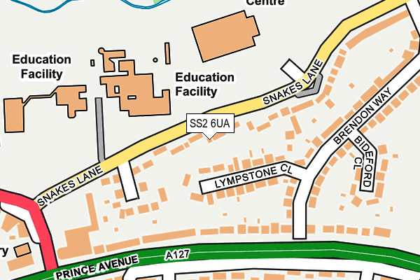 SS2 6UA map - OS OpenMap – Local (Ordnance Survey)